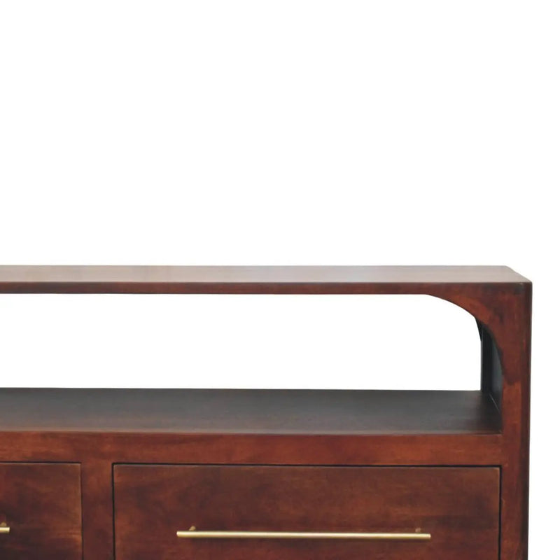 Solid Wood Arched Edge 2 Drawer Media Unit by HouseOfZazla