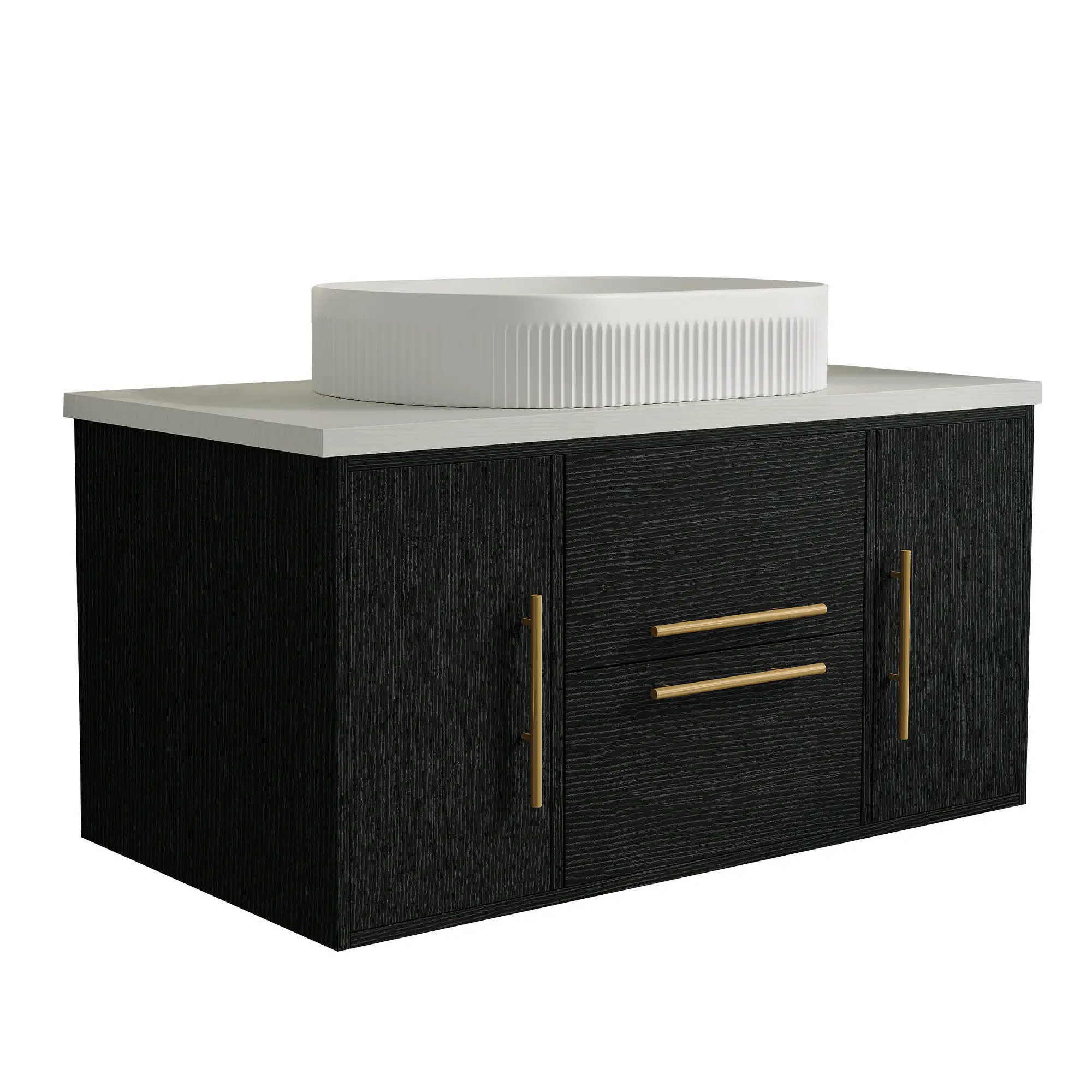39.4 in Modern Floating Bathroom Vanity with Ceramic Sink by HouseOfZazla