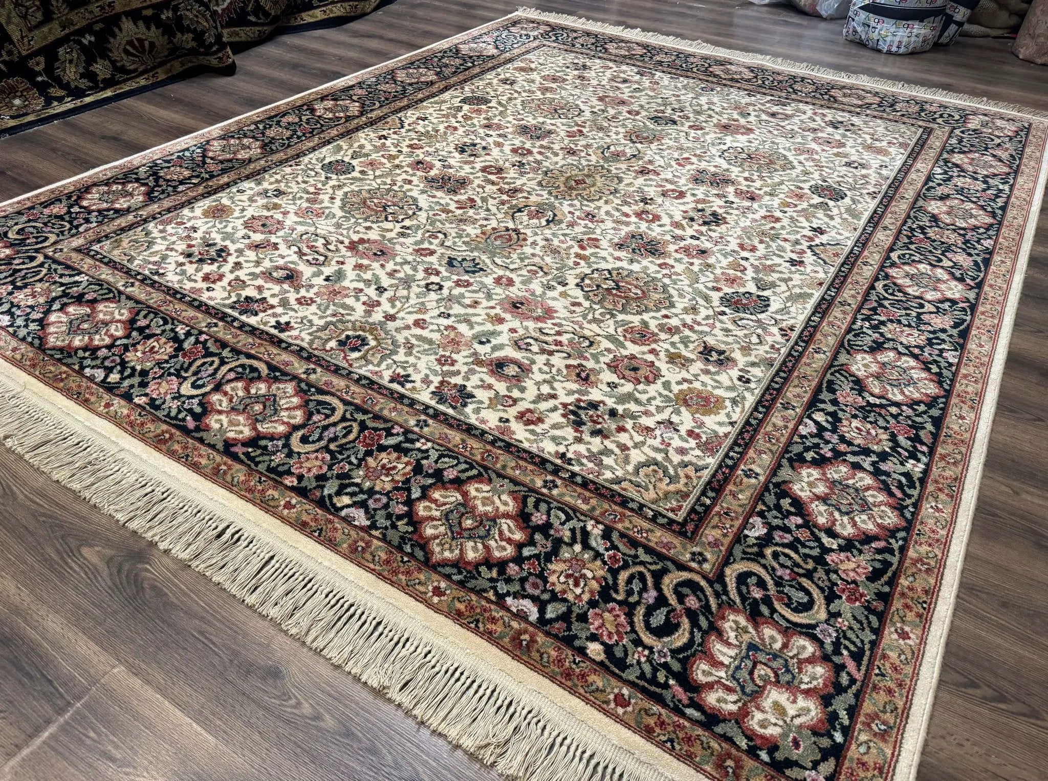 Karastan Rug 8.8 x 10.6 Ivory Indo Kirman #700/706, Wool Original Series by Jewel Rugs
