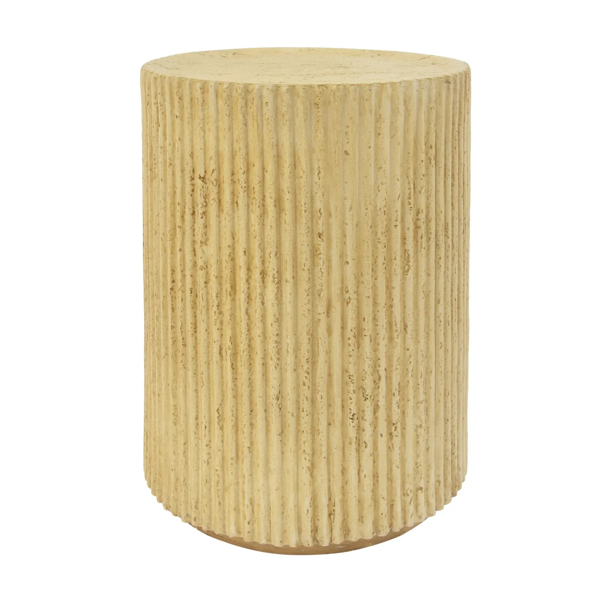 Cylindrical Outdoor Side Table Antique Brown MGO by HouseOfZazla