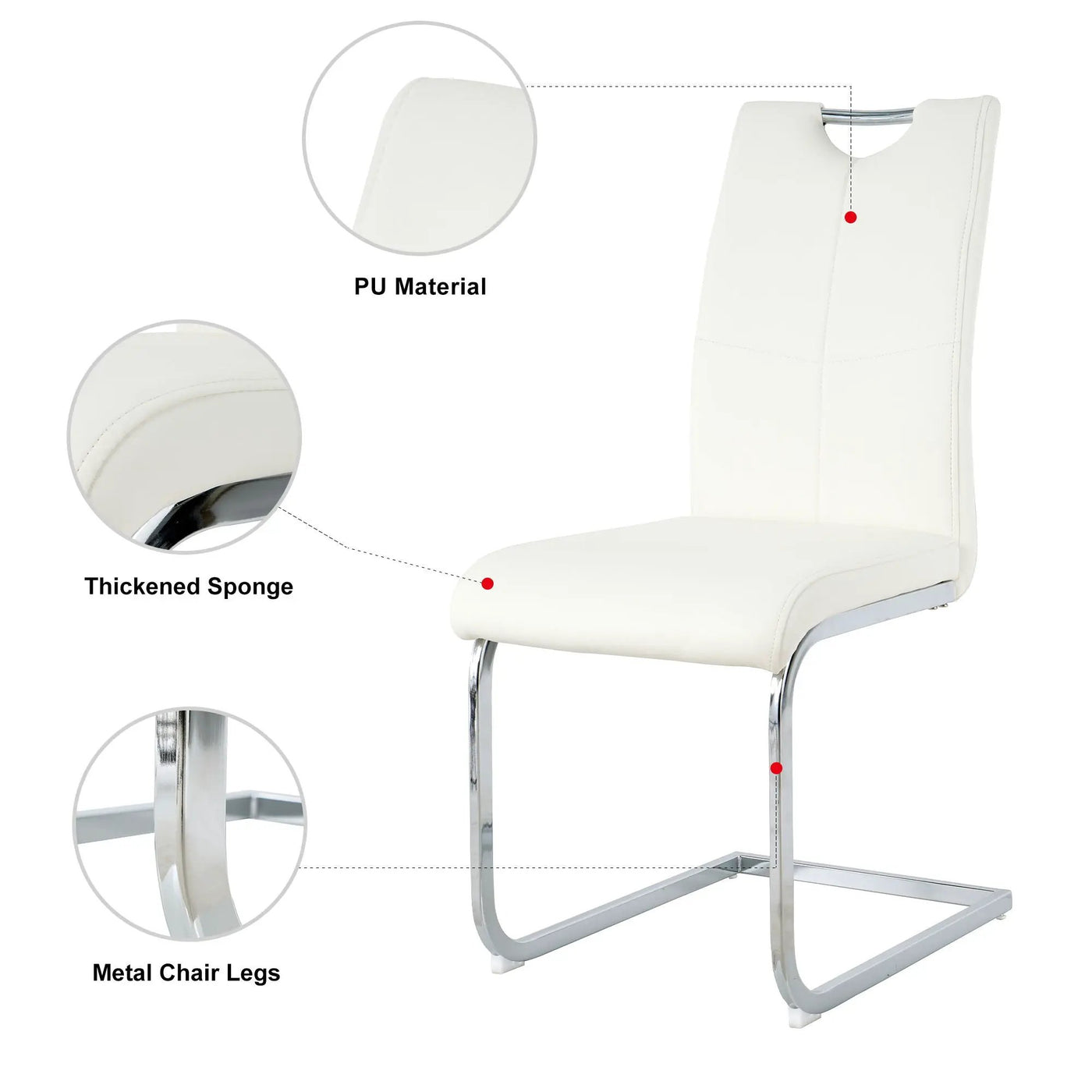 Modern Dining Chairs With Padded Seat And Metal Legs by HouseOfZazla