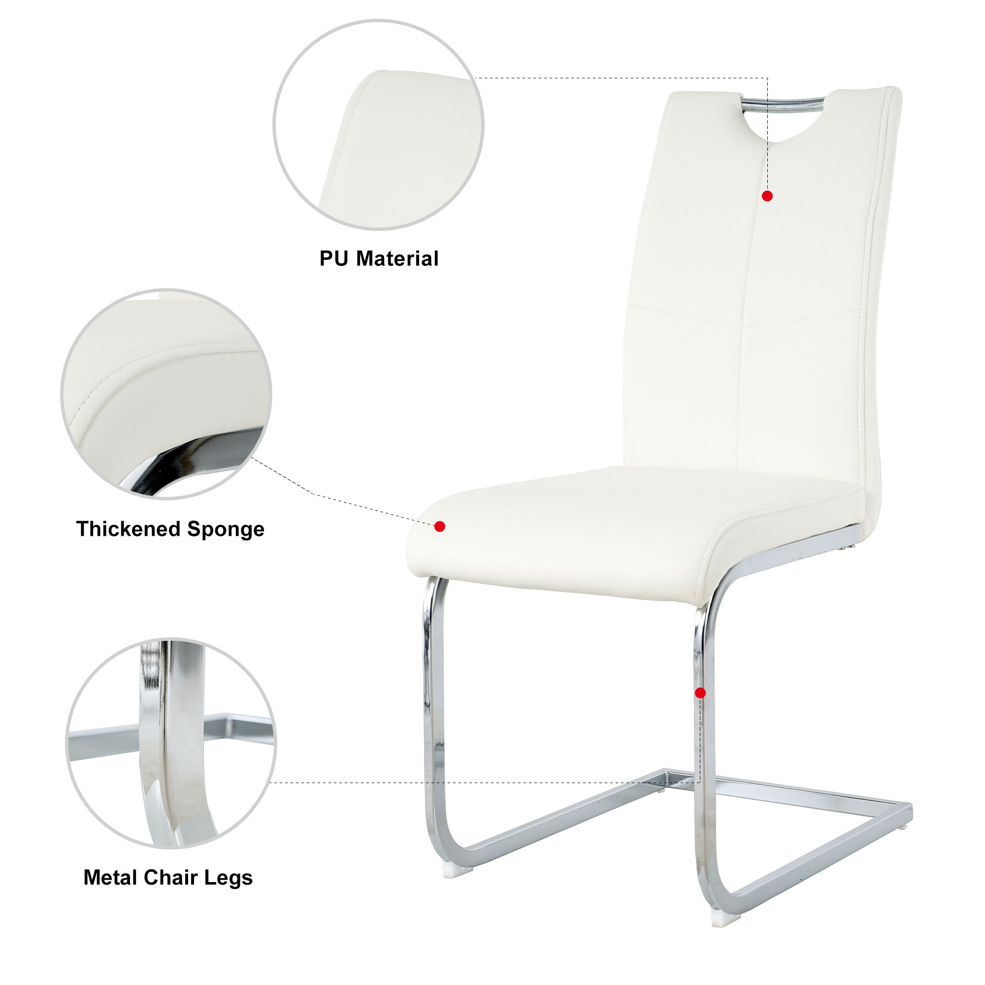 Modern Dining Chairs With Padded Seat And Metal Legs by HouseOfZazla