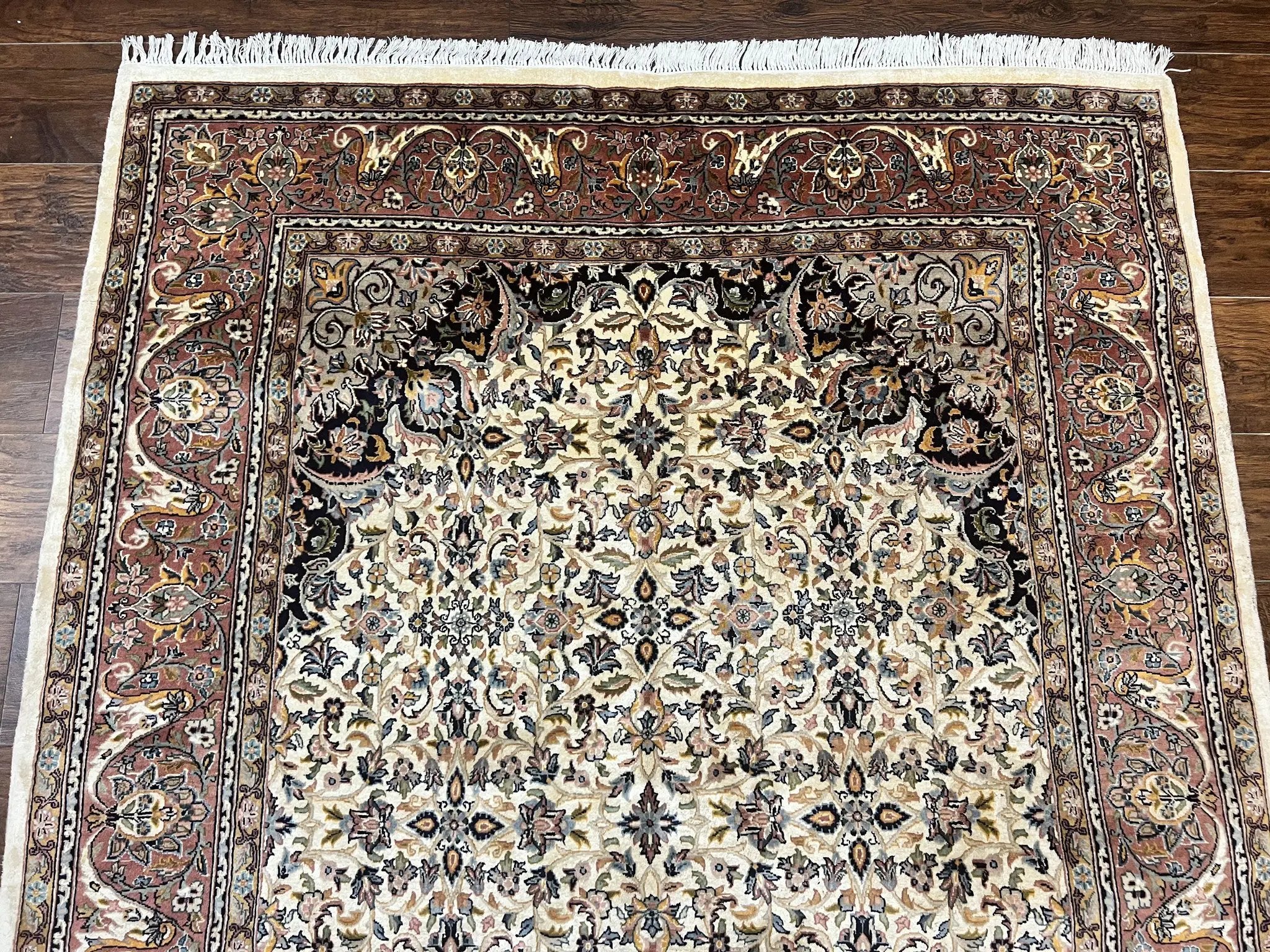 Pak Persian Rug 5x8, Handmade Wool Oriental Carpet, Vintage Rug, Floral Allover, Very Fine 320 KPSI by Jewel Rugs