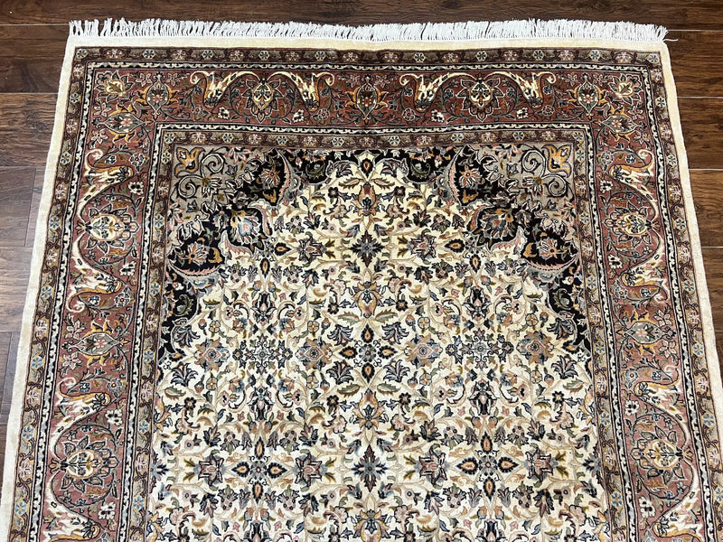Pak Persian Rug 5x8, Handmade Wool Oriental Carpet, Vintage Rug, Floral Allover, Very Fine 320 KPSI by Jewel Rugs
