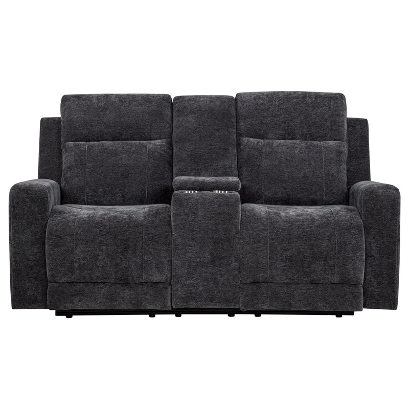 Kennett Chenille Upholstered Power Reclining Loveseat Grey by Unique Piece Furniture