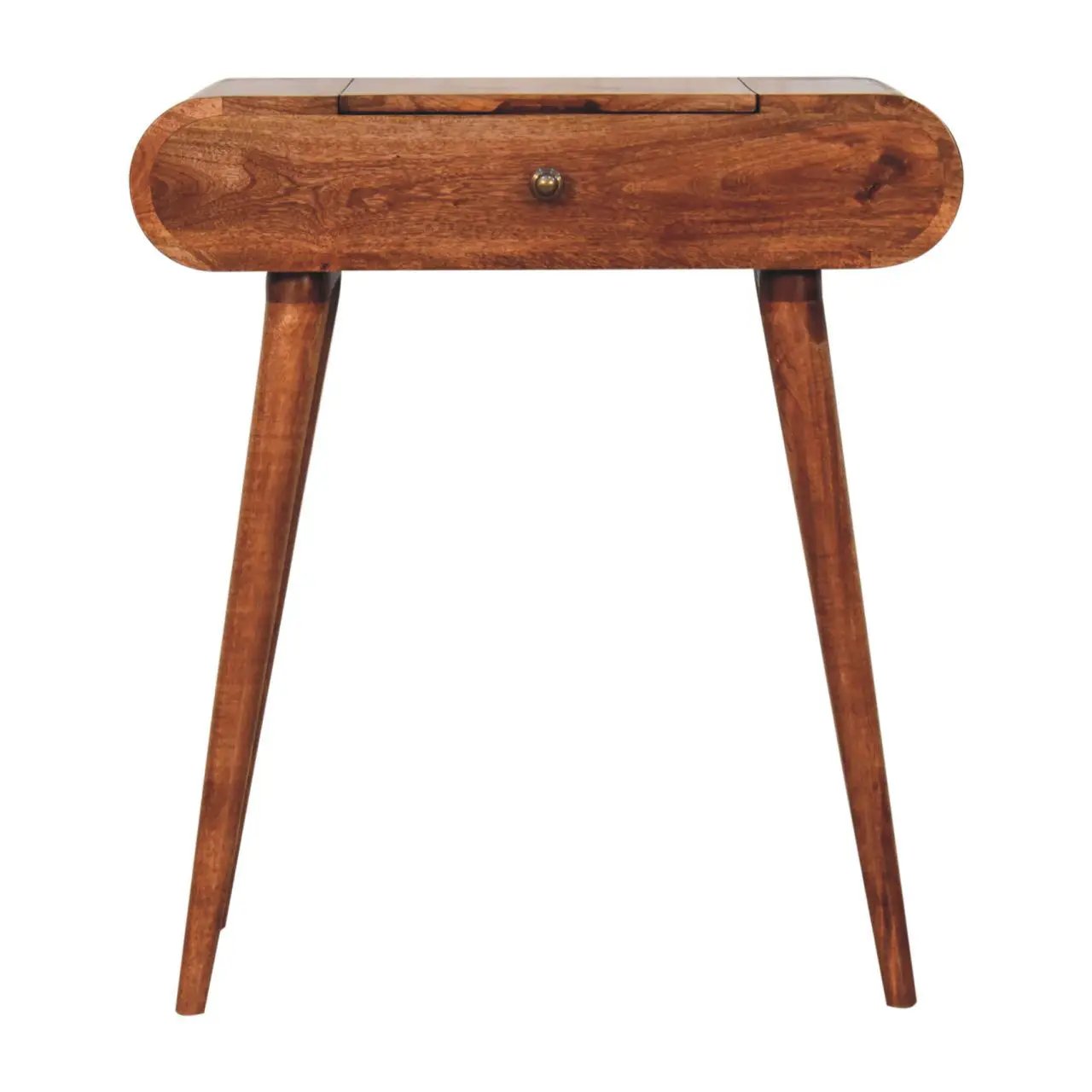 Mini Dressing Table With Foldable Mirror - Caramel by Unique Piece Furniture