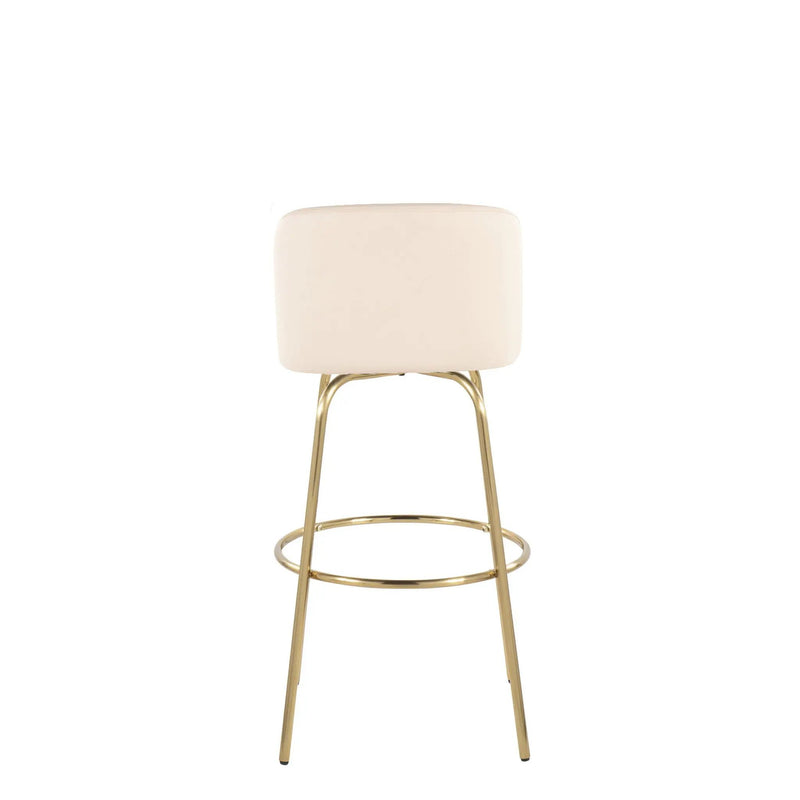 Toriano - Contemporary Fixed Height Barstool With Swivel And Round Footrest (Set of 2) by Unique Piece Furniture
