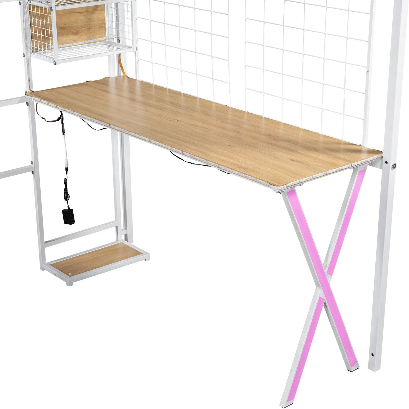 Loft Bed With Built In Work Station, Wardrobe, Storage Staircase And LED by HouseOfZazla