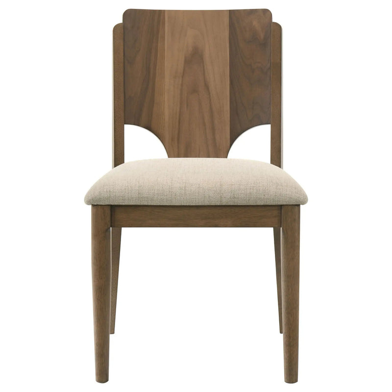 Crestmore Dining Chair Upholstered Seat Walnut (Set of 2) by Unique Piece Furniture