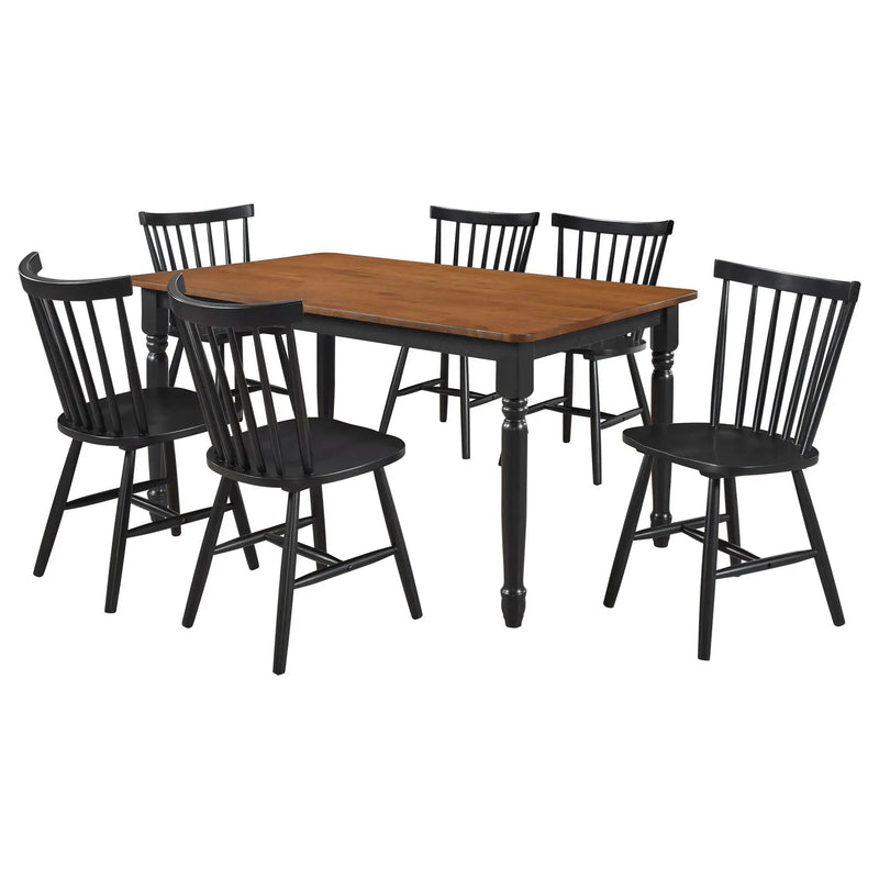 Hollyoak 7-piece Rectangular Dining Set Walnut and Black by Unique Piece Furniture