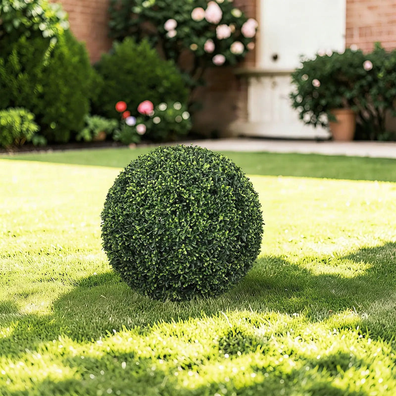 Artificial Topiary Balls, Outdoor Decorative Spheres For Garden (Set of 2) - Green by HouseOfZazla