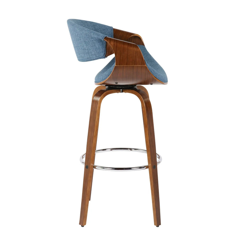Curvini Mid - Century Modern Fixed Height Barstool With Swivel (Set of 2) by Unique Piece Furniture