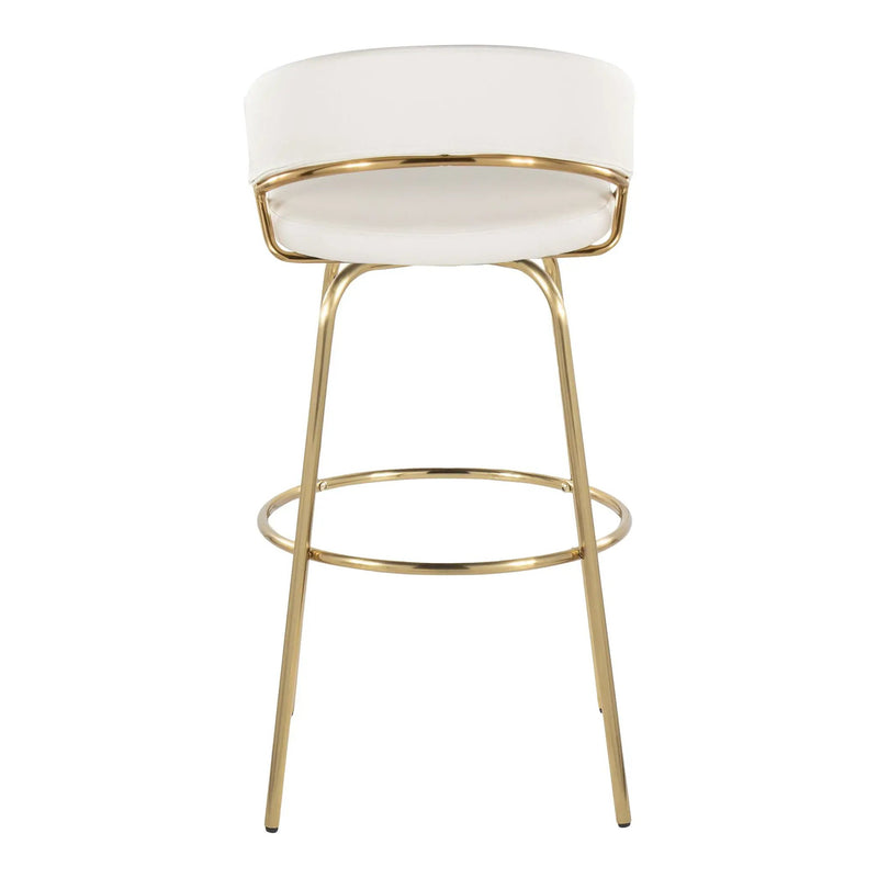 Jie - Fixed Height Contemporary Barstool With Swivel With Round Footrest (Set of 2) by Unique Piece Furniture