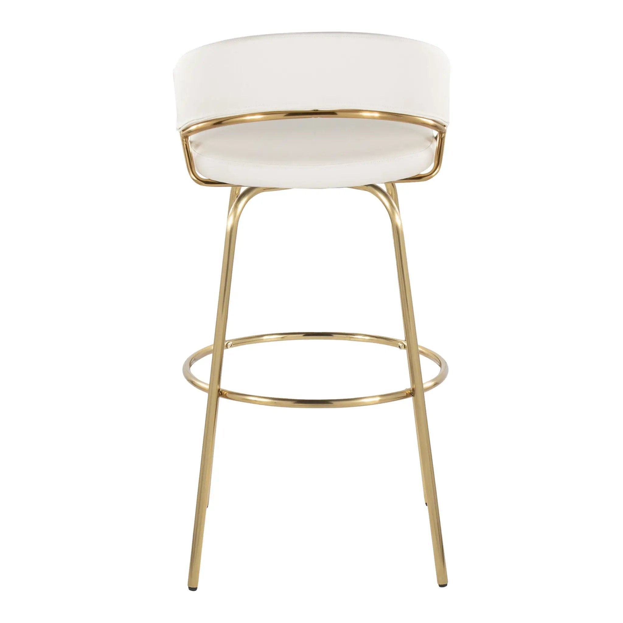 Jie - Fixed Height Contemporary Barstool With Swivel With Round Footrest (Set of 2) by HouseOfZazla