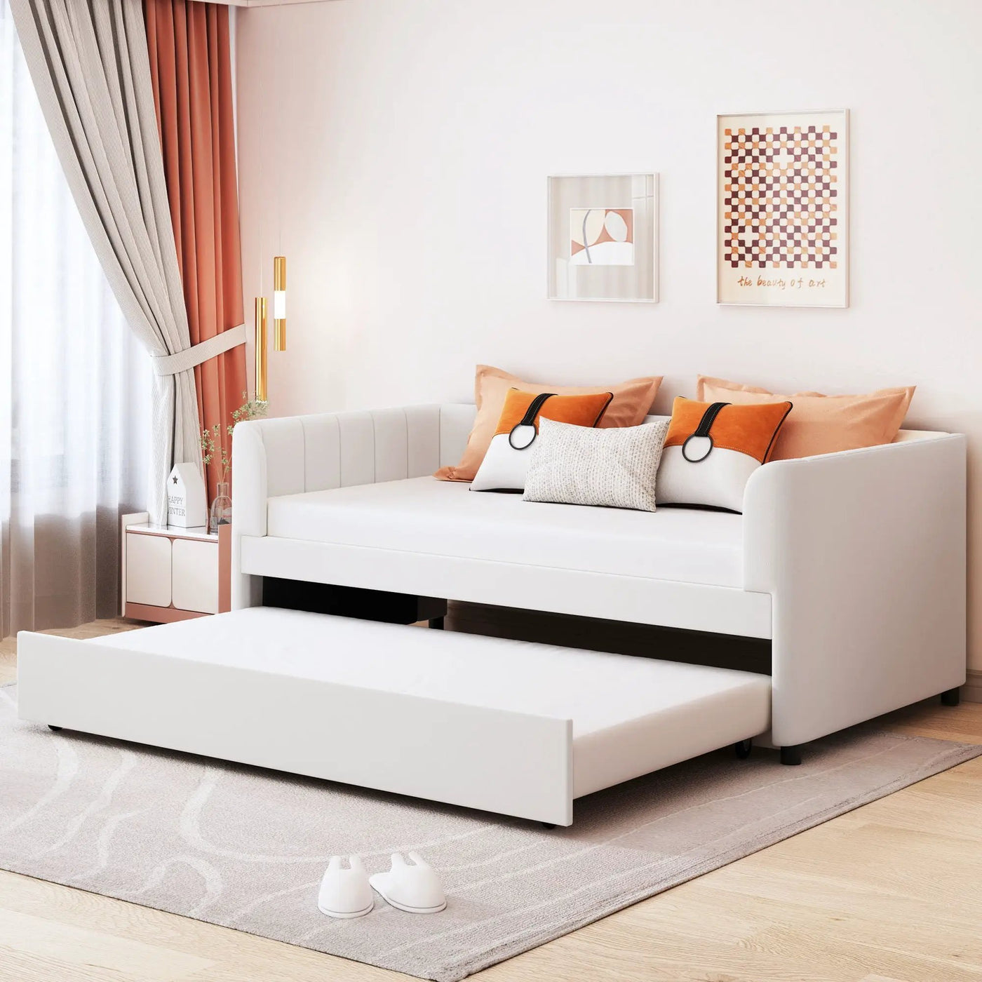 Upholstered Daybed With Ergonomic Design Backrest by HouseOfZazla