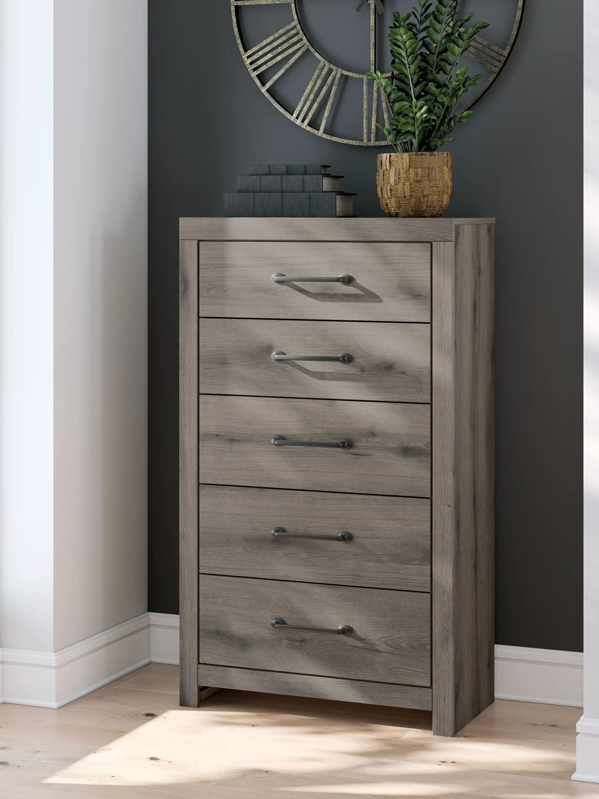 Graystorm - Five Drawer Chest - Brown Gray by Unique Piece Furniture