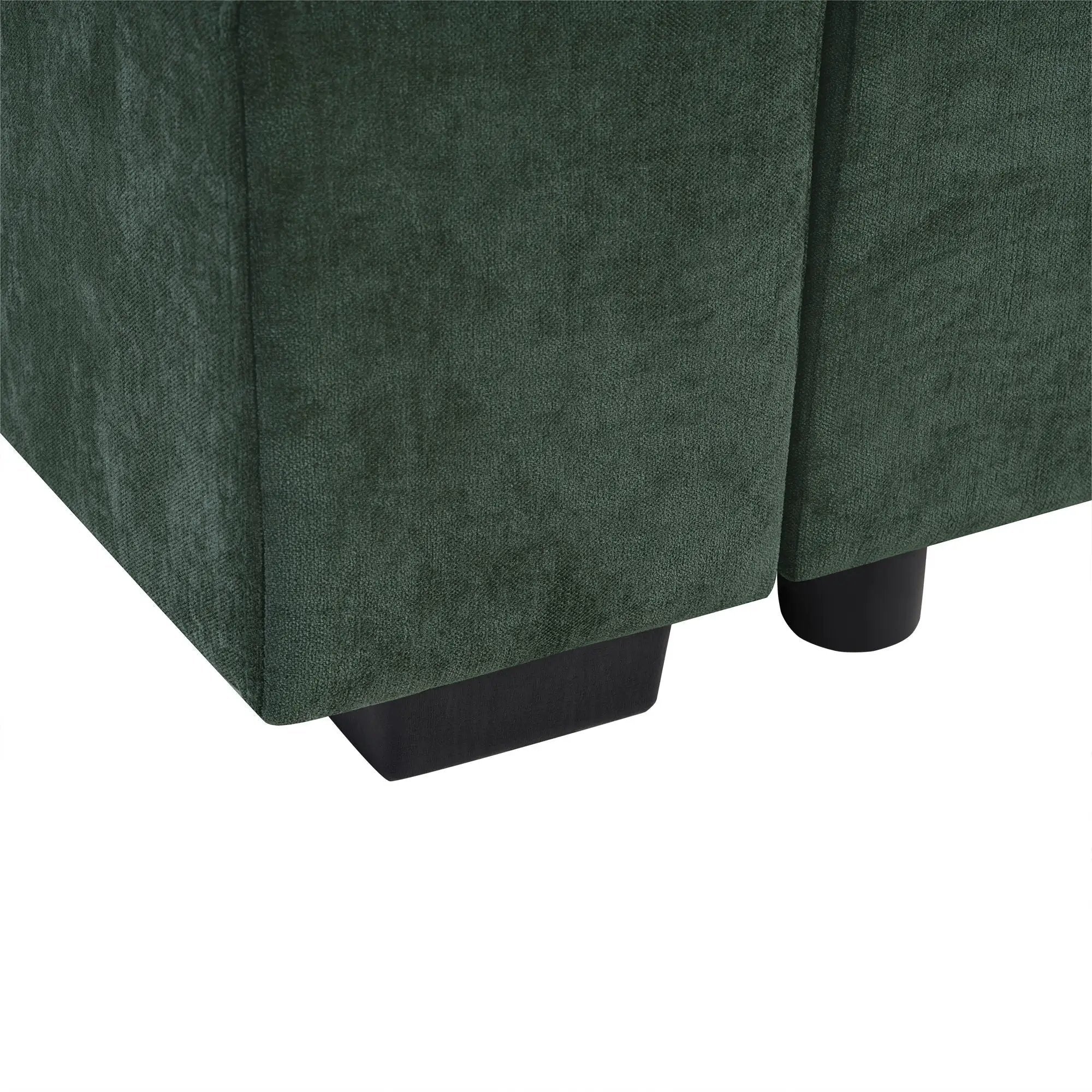 Modern L Shaped Sectional Sofa With Upholstery And Wooden Storage by HouseOfZazla