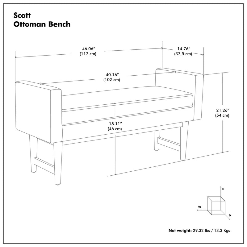 Scott - Upholstered Ottoman Bench by HouseOfZazla