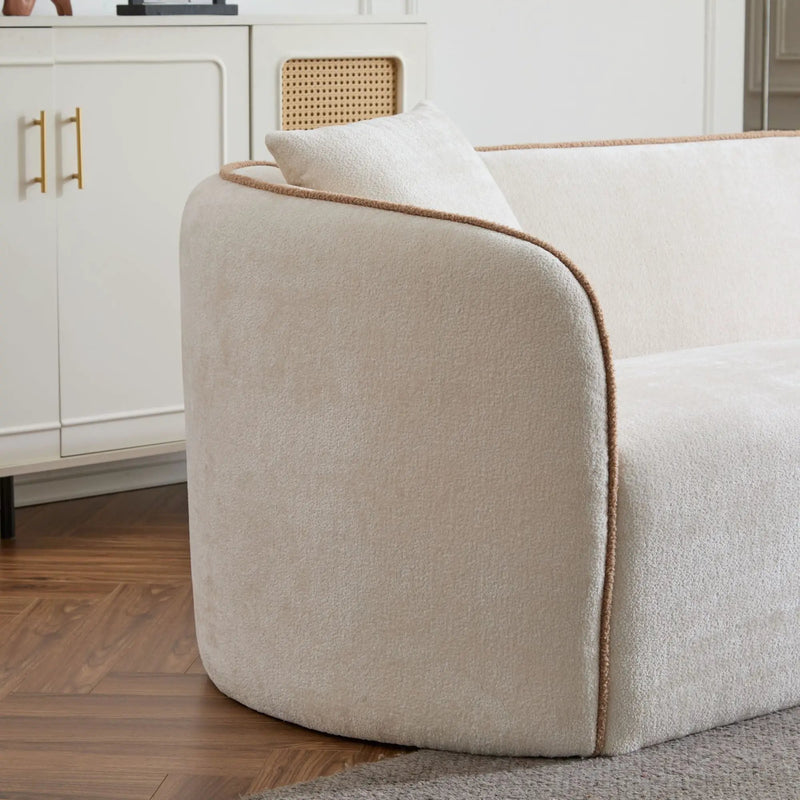 Coral 82" Curved Boucle Sofa, 3-Seater by HouseOfZazla