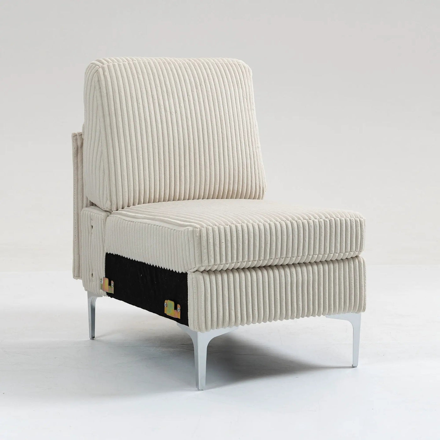 Single Couch Modular Armless Accent Chair With Back Cushion by HouseOfZazla