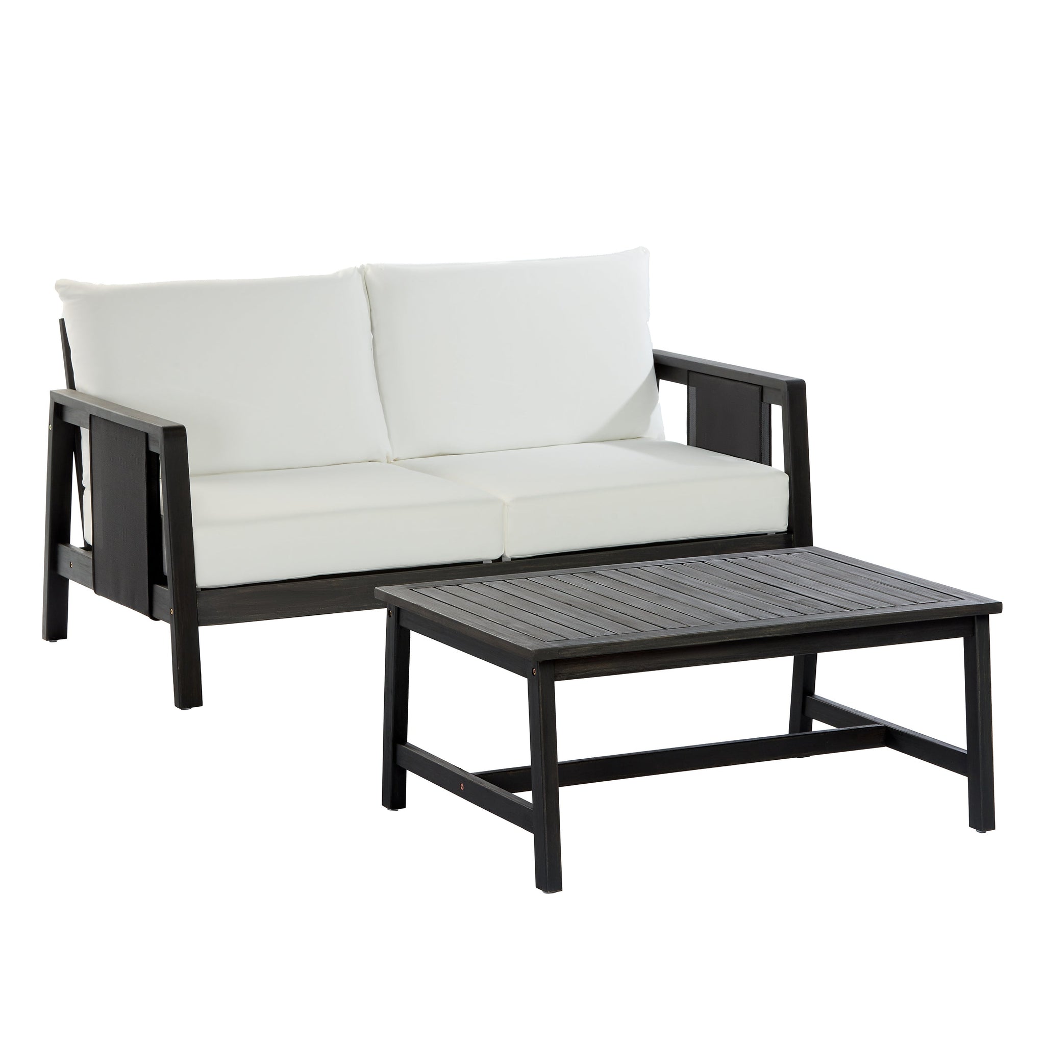 2 Piece Outdoor Loveseat and Coffee Table Set by HouseOfZazla