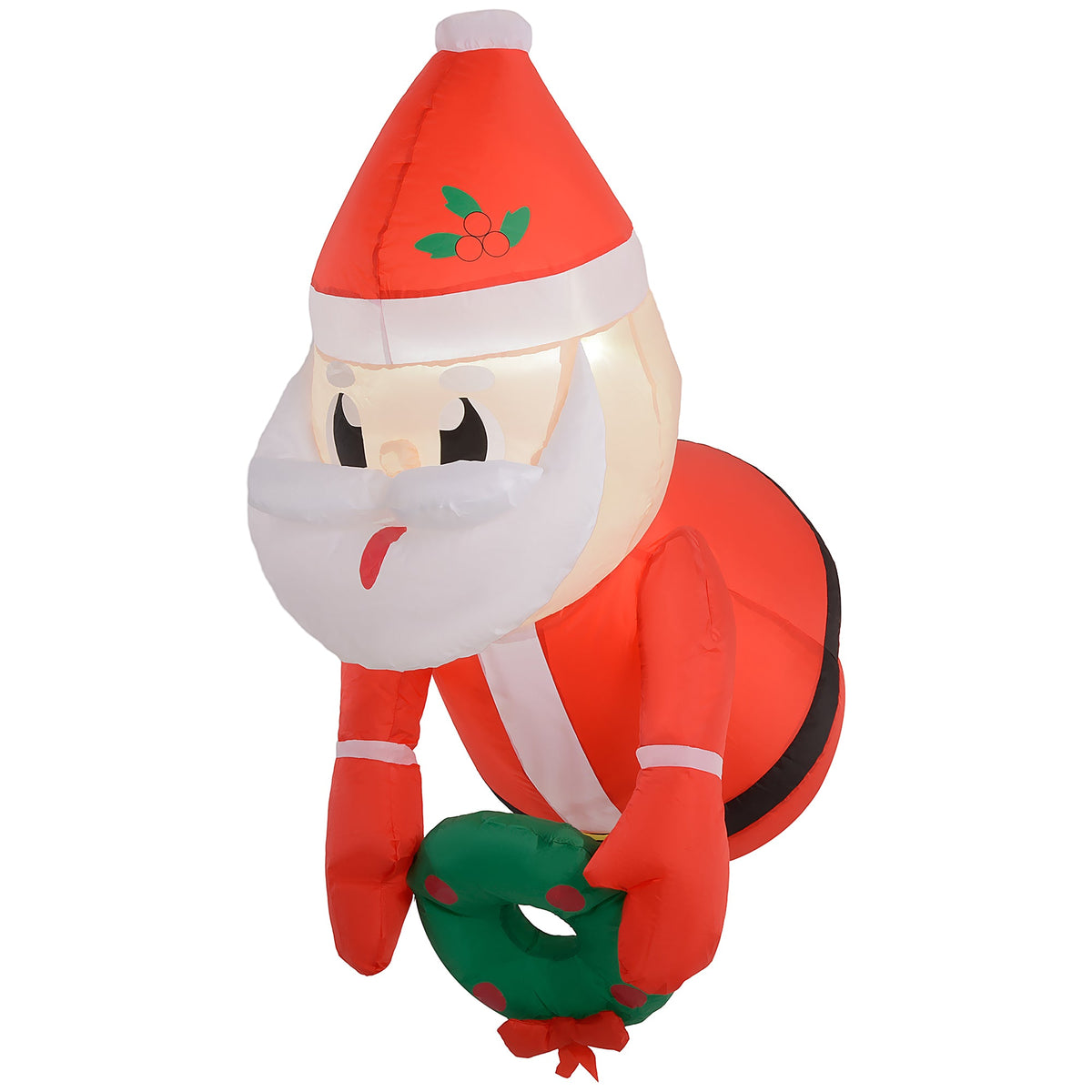 Christmas Inflatable Hanging Santa Claus with Wreath - Red & White, photo 10 of 10