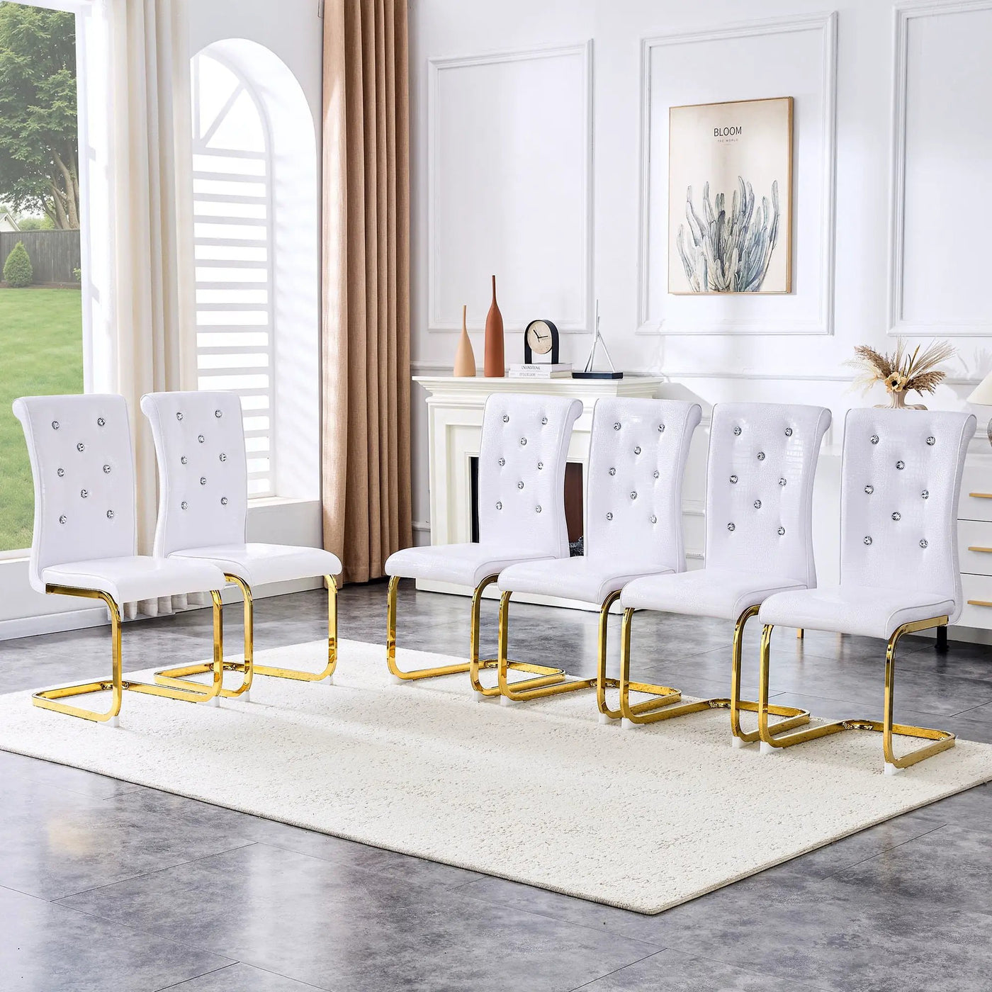 Elegant Design Alligator Skin Upholstered Dining Chairs by Unique Piece Furniture