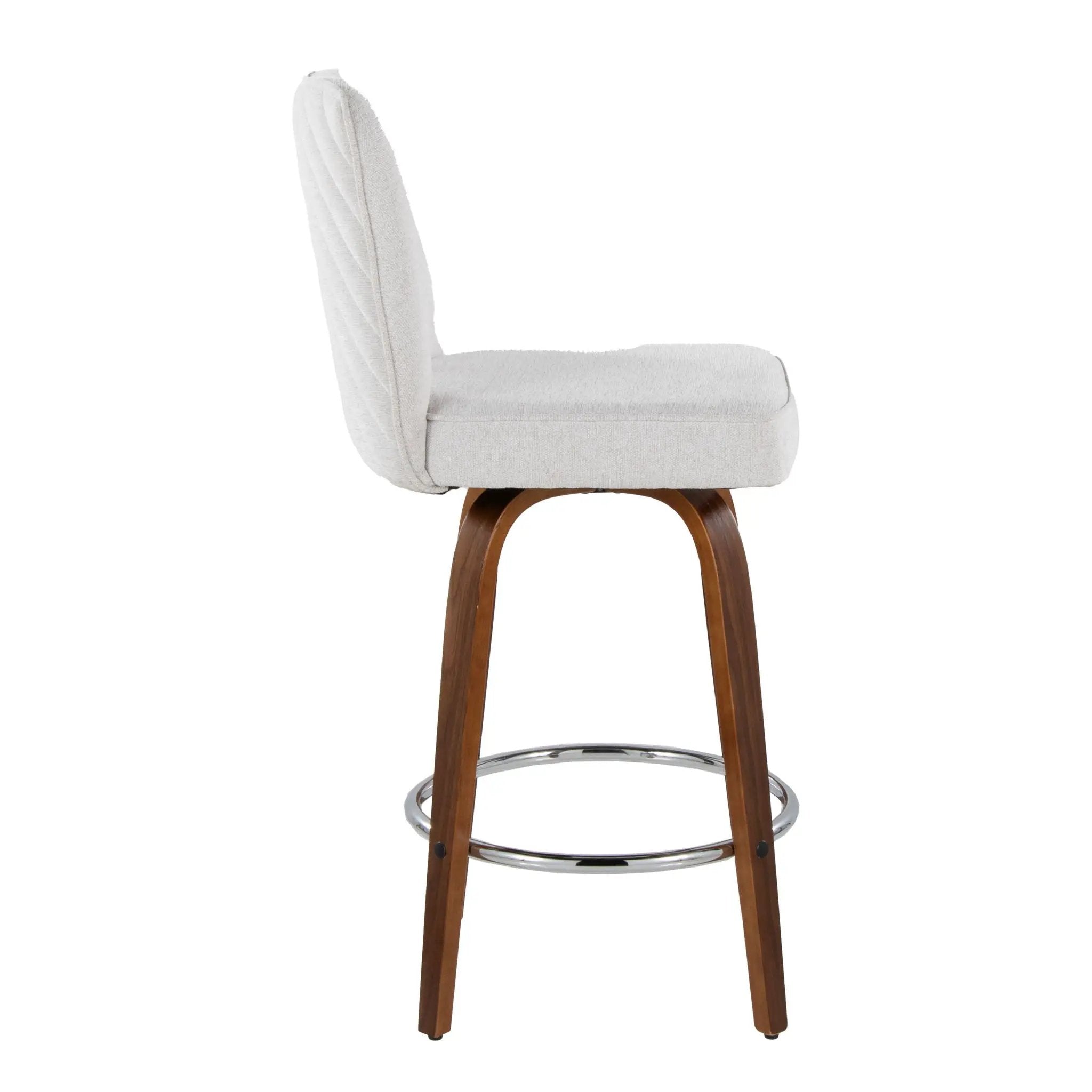 Henry - Contemporary Fixed Height Counter Stool With Swivel With Round Footrest (Set of 2) by Unique Piece Furniture