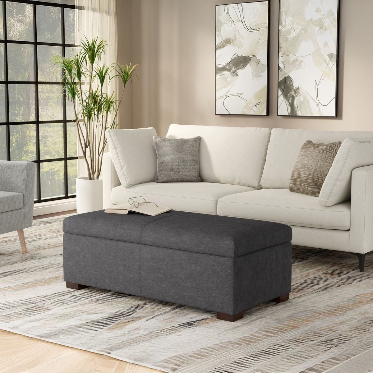 Upholstered Storage Ottoman Coffee Table with Lift-Up Lid - Multiple Colors, photo 30 of 37