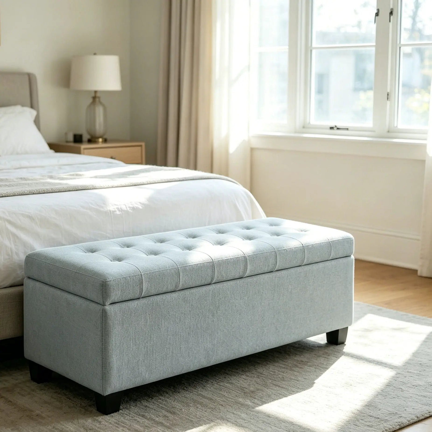 Elegant Tufted Storage Ottoman Bench by HouseOfZazla