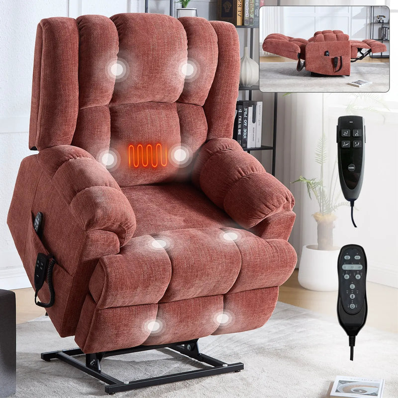 Dual Motor Heat Massage Electric Power Lift Recliner by HouseOfZazla