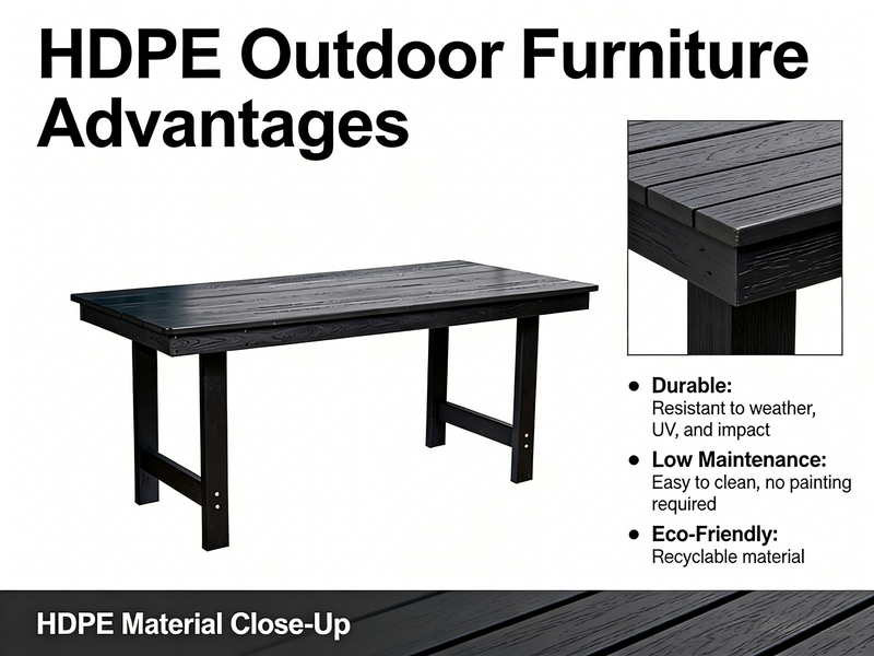 HDPE Outdoor Patio Dining Set - Table and Four Chairs by HouseOfZazla