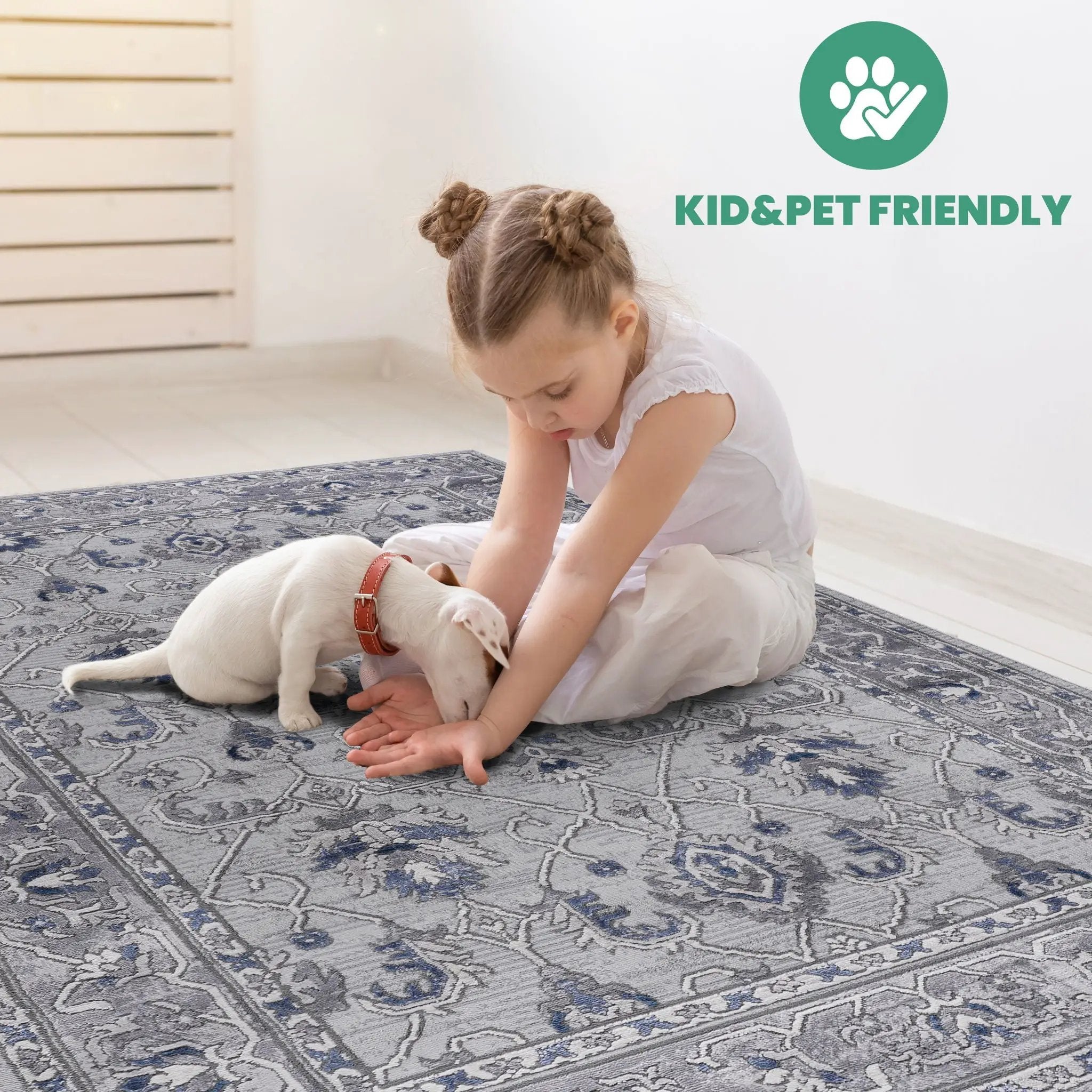 Marfi - 6' X 9' Oriental Area Rug - Gray / Blue by HouseOfZazla