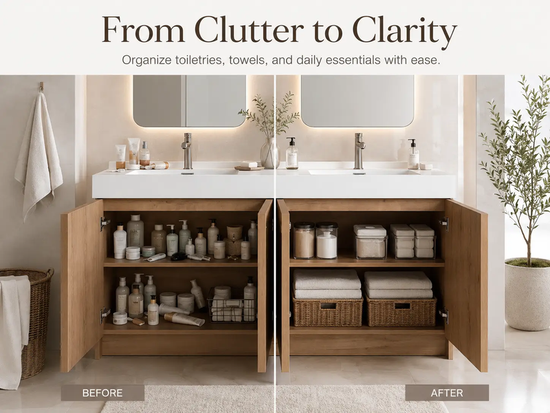 60" Freestanding Bathroom Vanity With Dual Resin Sink by HouseOfZazla