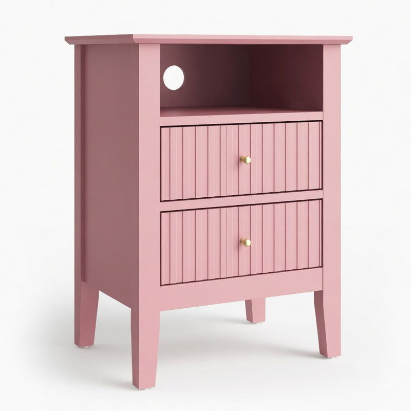 Fluted Nightstand With 2 Drawers by HouseOfZazla
