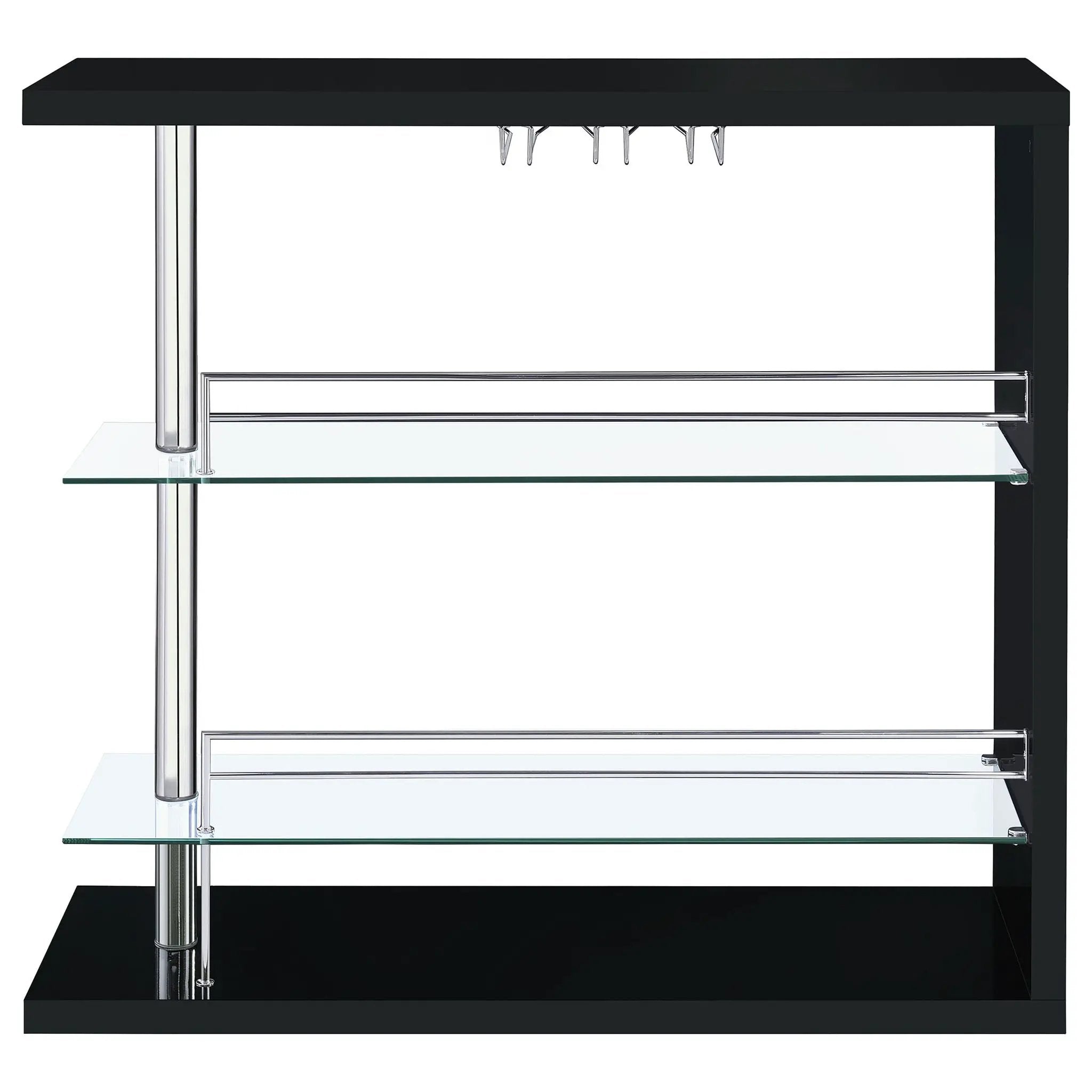 Prescott Rectangular Home Wine Table Black High Gloss by Unique Piece Furniture