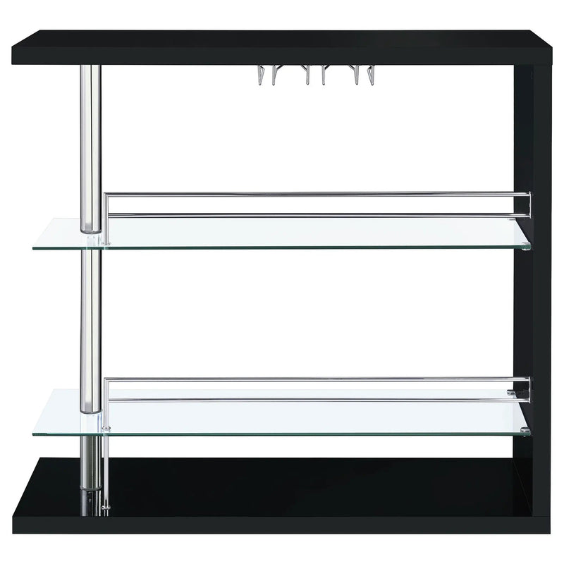 Prescott Rectangular Home Wine Table Black High Gloss by Unique Piece Furniture