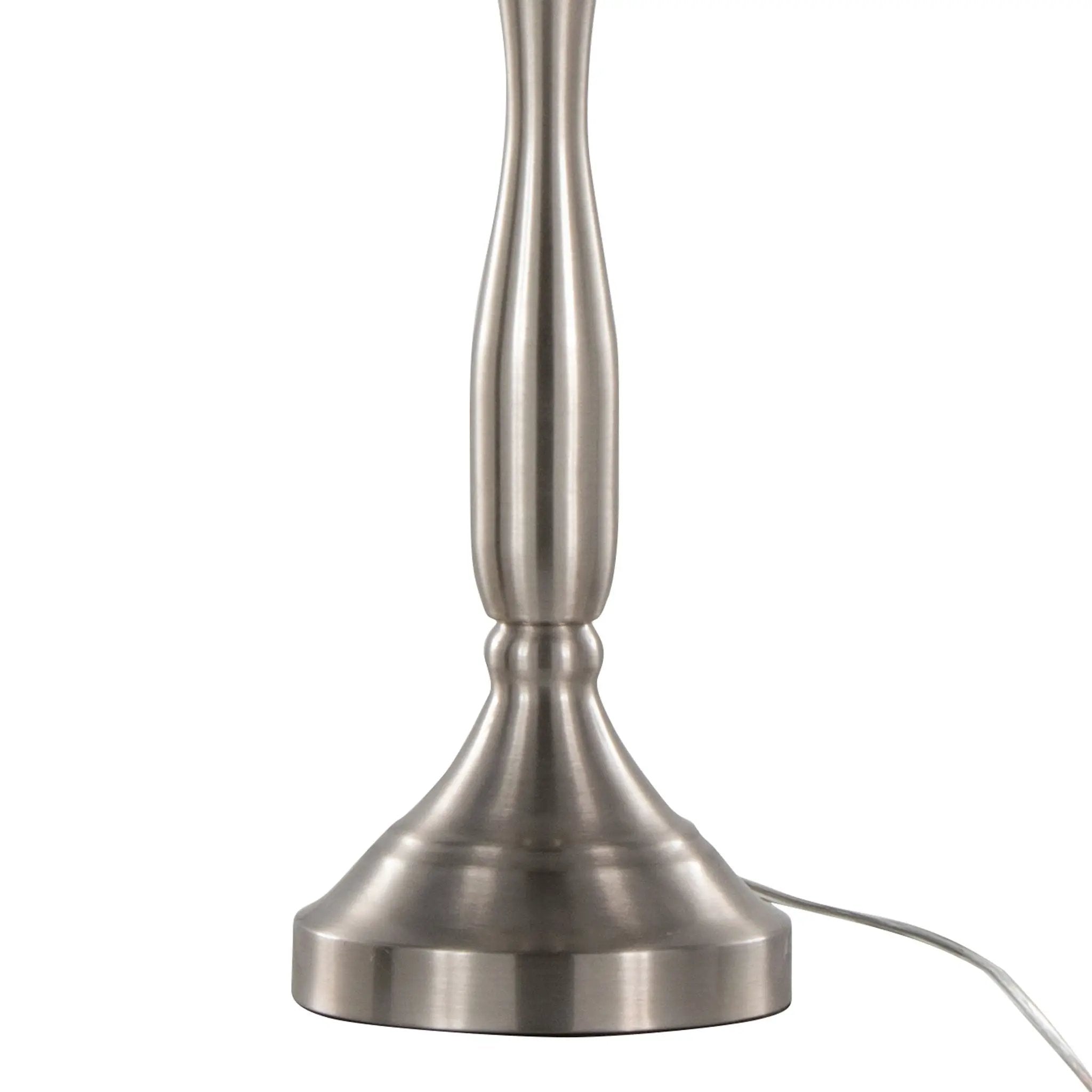 Sawyer - Contemporary Table Lamp (Set of 2) Built In USB Port - Nickel / White by HouseOfZazla