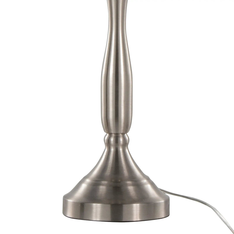 Sawyer - Contemporary Table Lamp (Set of 2) Built In USB Port - Nickel / White by HouseOfZazla