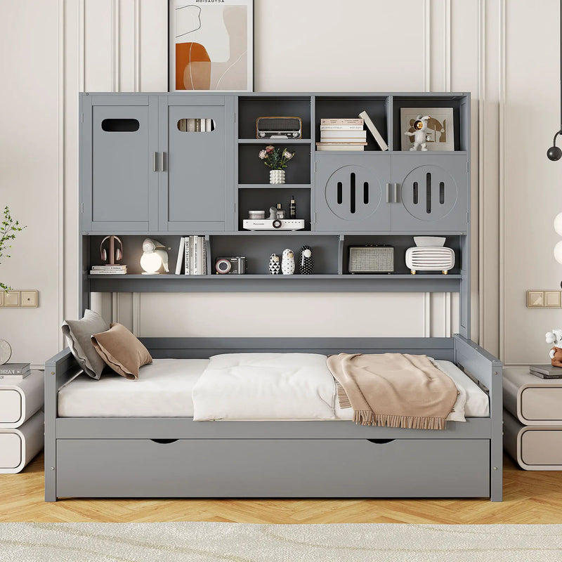 Daybed With All-In-One Cabinet And Shelf by HouseOfZazla