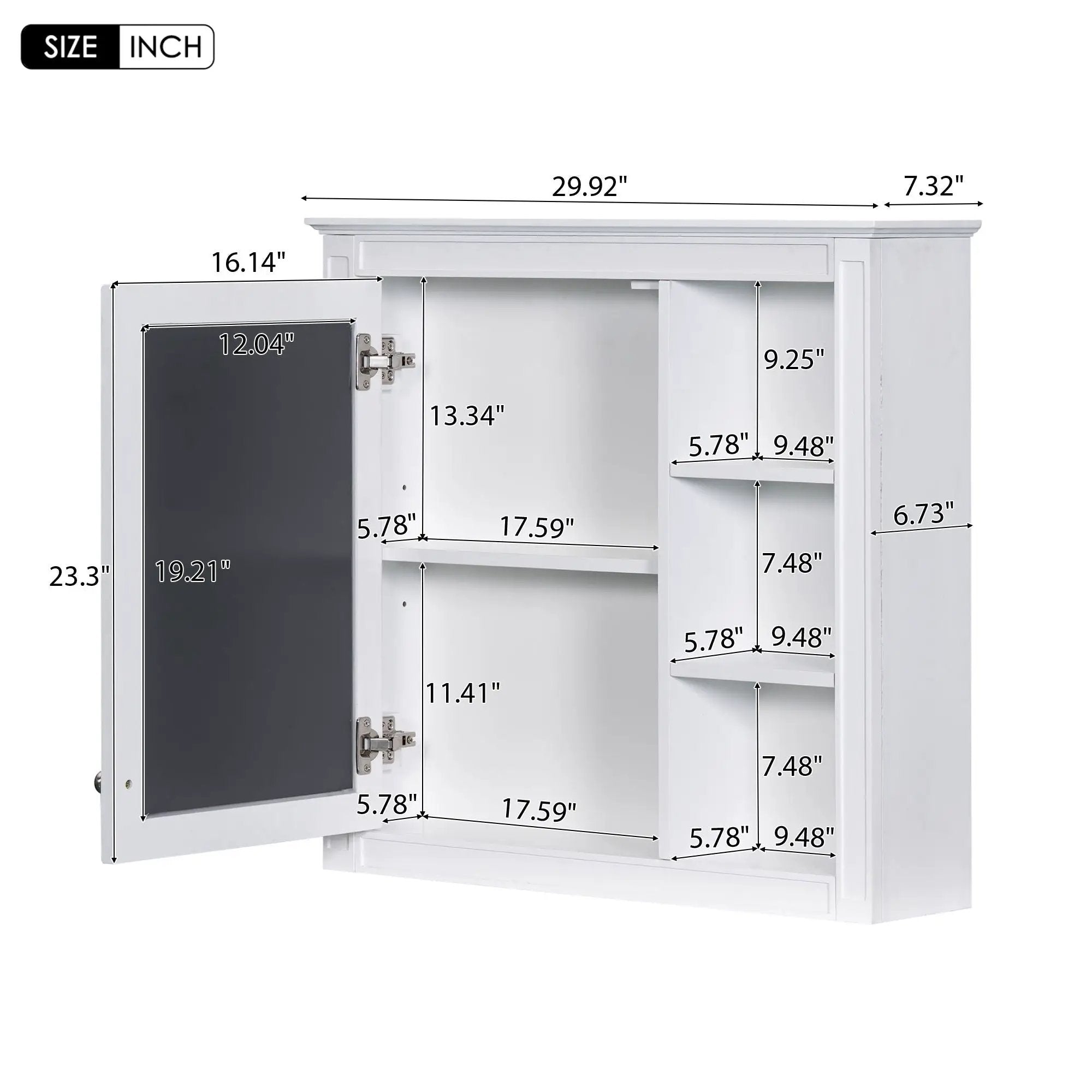 Bathroom Vanity With Medicine Cabinet, Royal Mirror Cabinet, Modern Bathroom Storage Cabinet With 2 Soft Closing Doors And 4 Drawers by HouseOfZazla