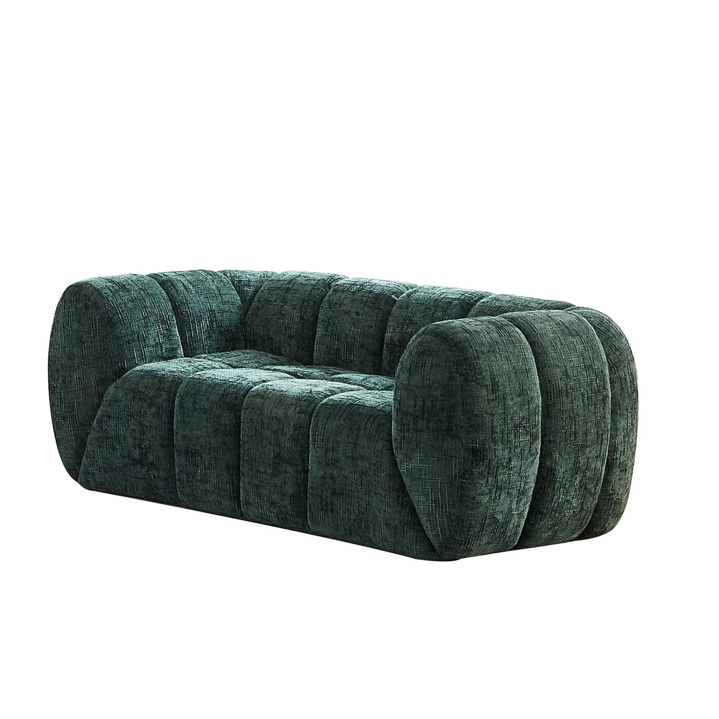 Quilted Cloud Sofa With Rounded Armrests And Piano Key Backrest Design by HouseOfZazla