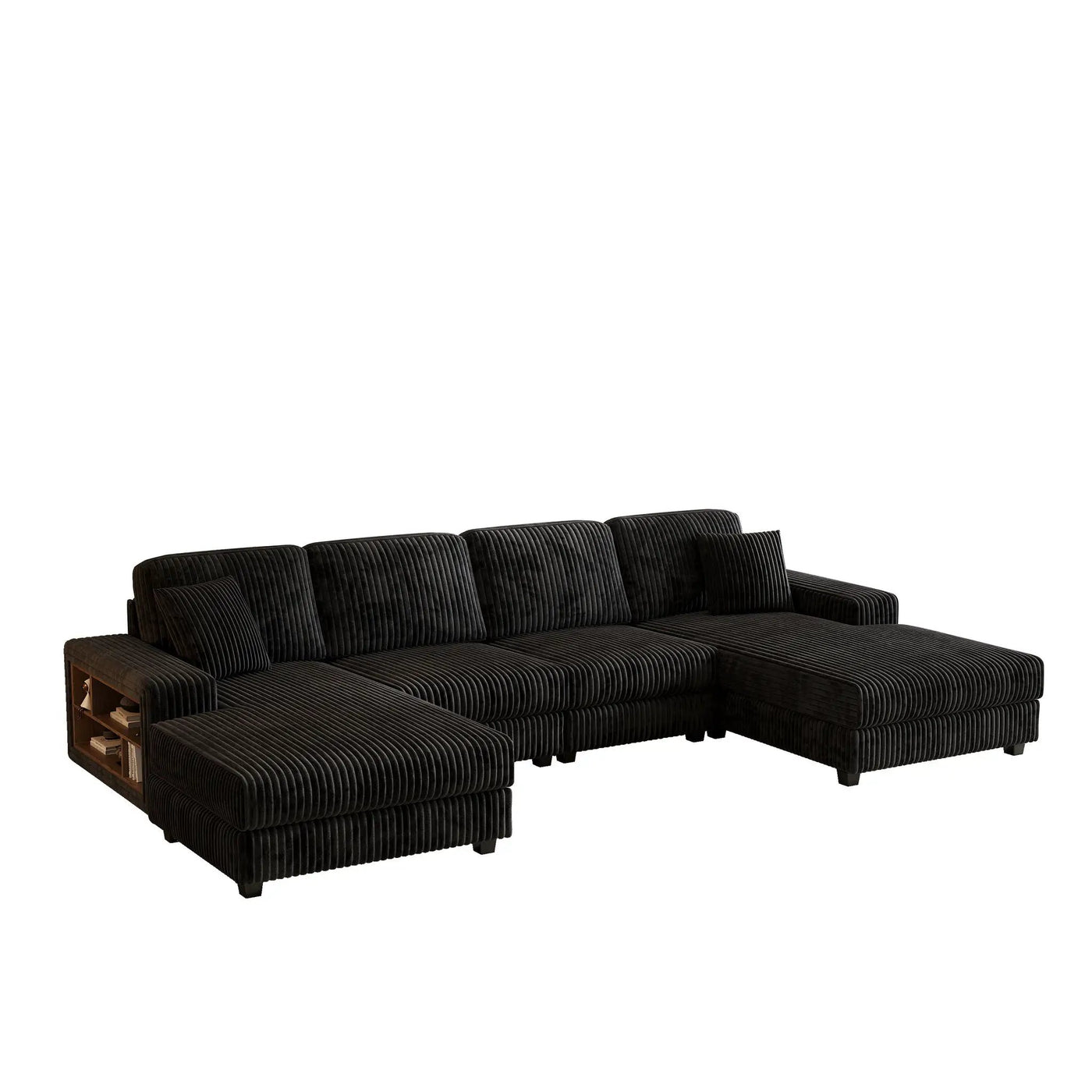 U-Shaped Convertible Sofa, 4 Seater Large Living Room Lounge by Unique Piece Furniture