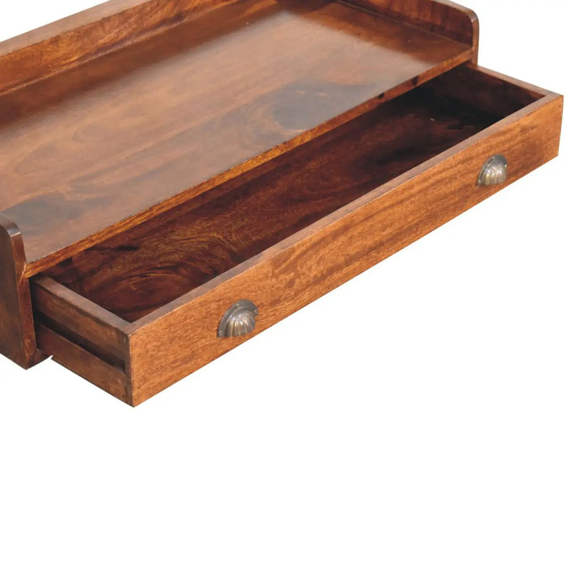 Solid Wood Belmont Wall-Mounted Console, 1 Drawer, 1 Shelf by HouseOfZazla