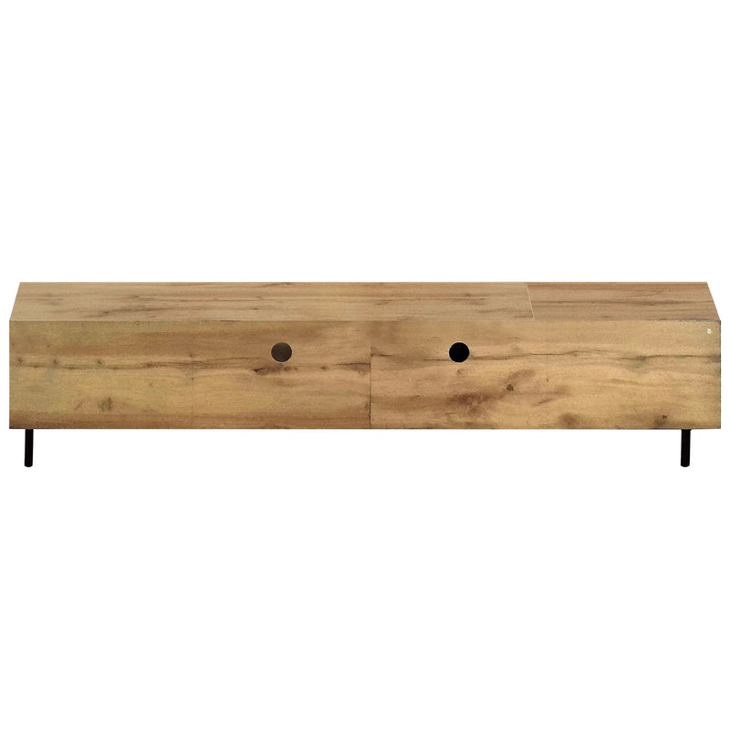 78" TV Stand For TVs Up To 85" With Closed Storage, Living Room Entertainment Center - Natural Wood by HouseOfZazla
