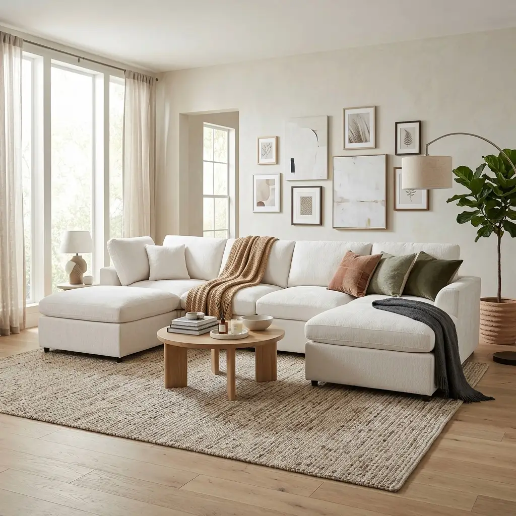 U-Style 130.3" 6-Seater Modular Sectional Sofa by HouseOfZazla