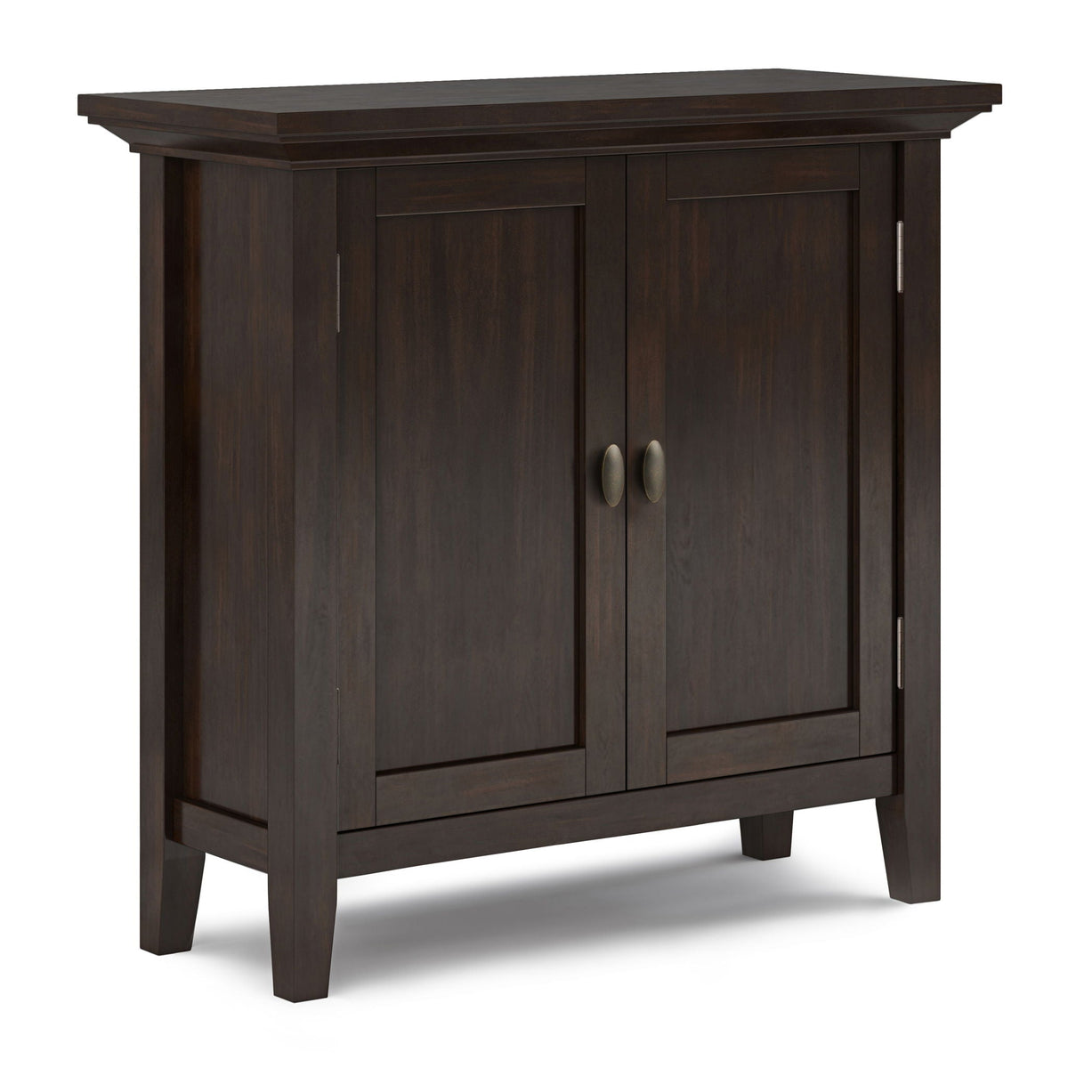 Low Storage Cabinet with Adjustable Shelves - Brunette Brown