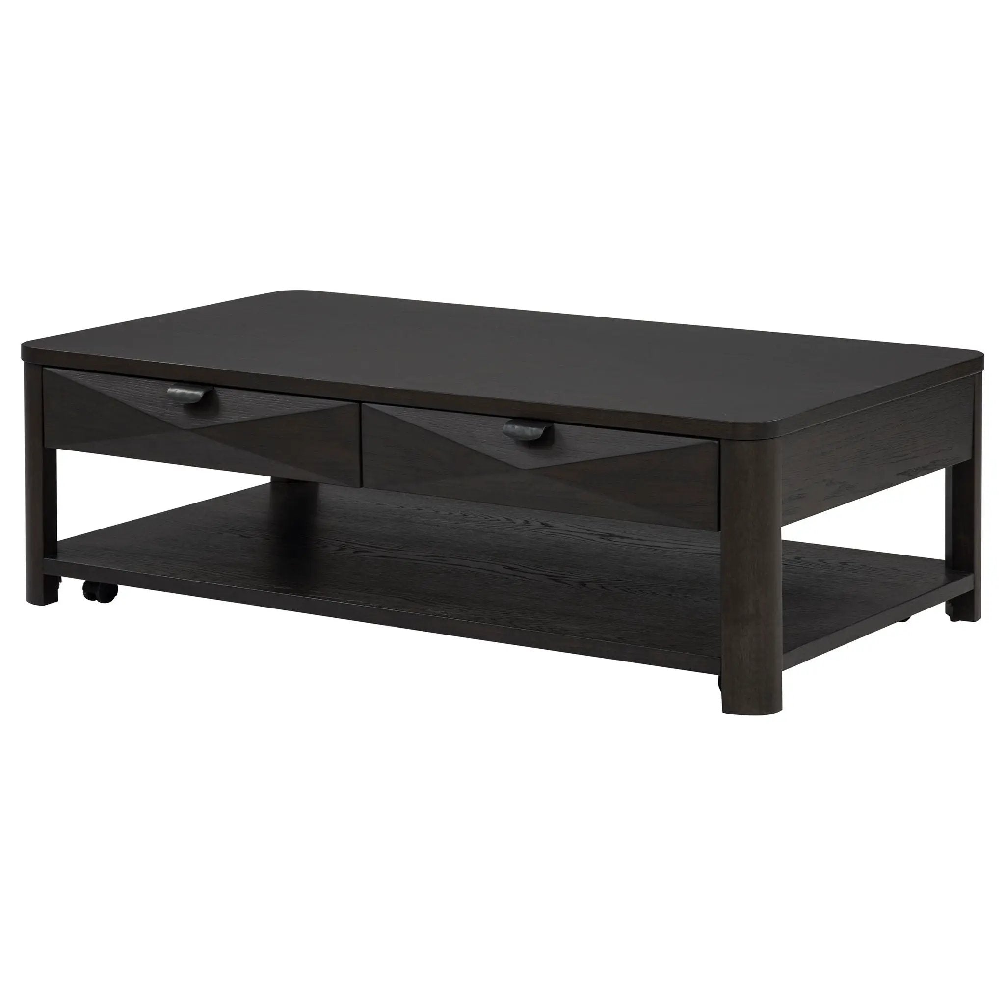 Marcelo Wood Coffee Table with 2 Drawers and Shelf Coffee by Unique Piece Furniture