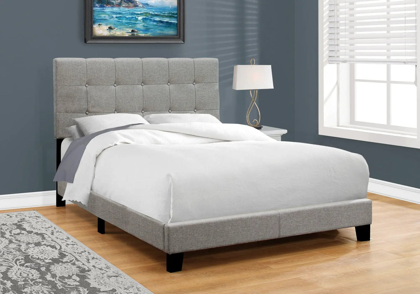 Transitional Upholstered Bed Frame by HouseOfZazla