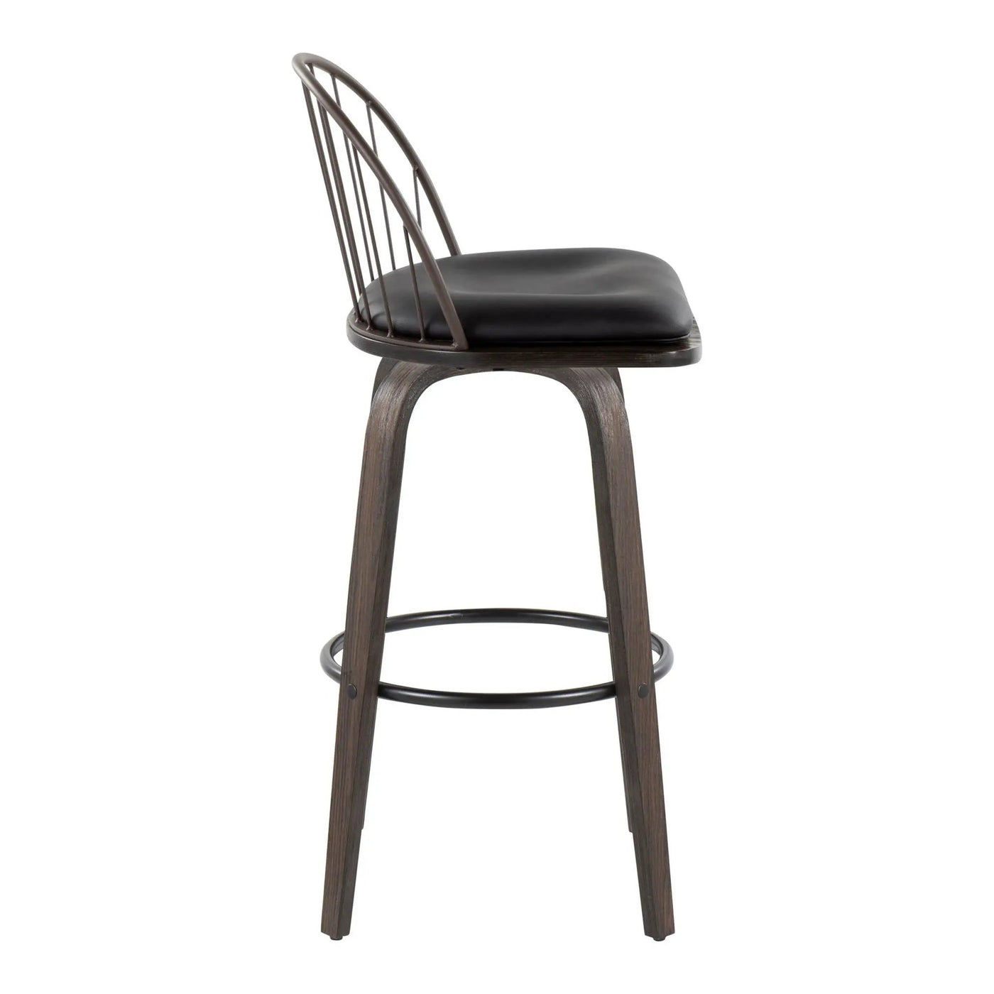 Riley - Industrial / Urban Fixed Height Barstool With Swivel With Removable Cushion (Set of 2) by HouseOfZazla